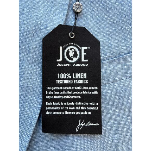 Joseph Abboud 2 Button Linen Blazer Men’s 48R Slim Fit Sport Coat Jacket Blue - Picture 6 of 8